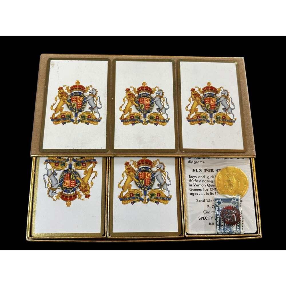 VINTAGE Playing Cards Triple Deck for Canasta ~ Royal Coat of Arms